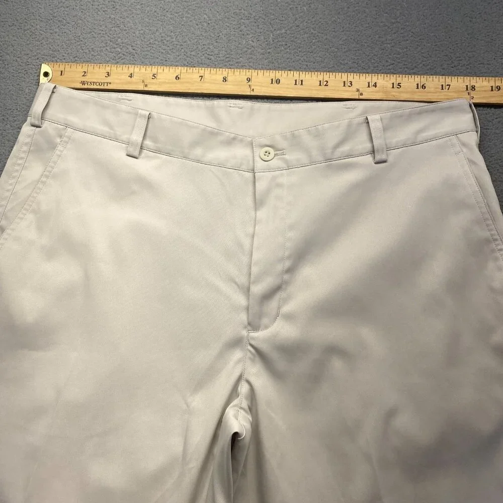 Nike Golf Tech Pants Mens 36x32 Ivory Dri Fit Straight Leg Preppy Classic
